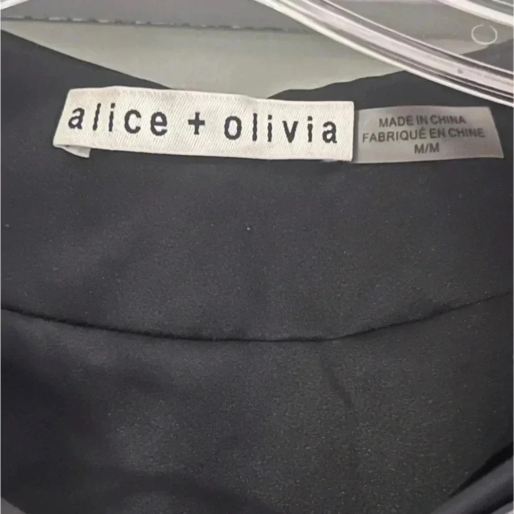 Alice and Olivia Womens Tinsel Cropped Collarless Blazer Size Medium - Picture 4 of 6